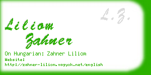 liliom zahner business card